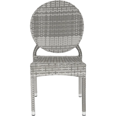 Valdez Indoor Outdoor French Bistro Stacking Side Chair (Set Of 2) - Grey - Safavieh 4 Valdez Indoor Outdoor French Bistro Stacking Side Chair (Set Of 2) - Grey - Safavieh - Image 2