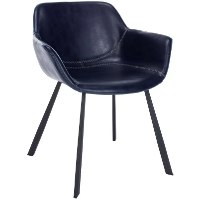 Arlo Mid Century Dining Chair (Set Of 2) - Midnight Blue/Black - Safavieh 4 Arlo Mid Century Dining Chair (Set Of 2) - Midnight Blue/Black - Safavieh - Image 2
