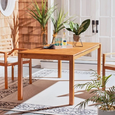 Marson Rectangle Dining Table Natural - Safavieh 3 Marson Rectangle Dining Table Natural - Safavieh