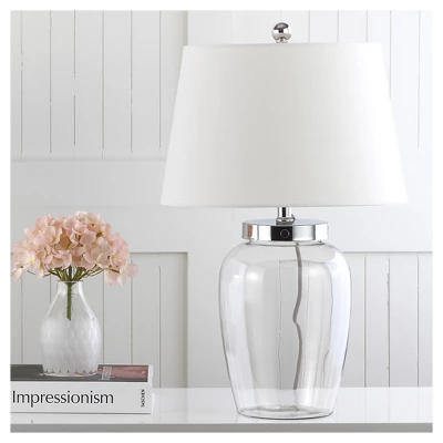 22.5" Evan Fillable Glass Table Lamp Clear (Includes CFL Light Bulb) - Safavieh 3 22.5" Evan Fillable Glass Table Lamp Clear (Includes CFL Light Bulb) - Safavieh