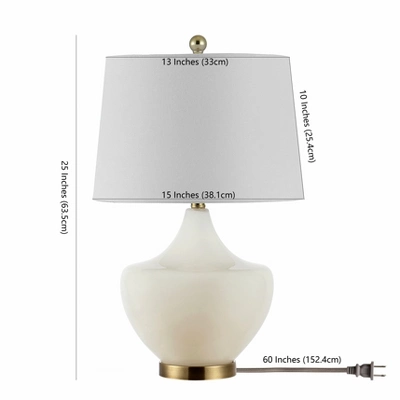 Demra Table Lamp - White - Safavieh 4 Demra Table Lamp - White - Safavieh - Image 2