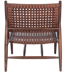 Soleil Leather Woven Accent Chair - Safavieh -Safavieh Sales Store GUEST b4277006 79a5 4984 bdac 09984edcd46f