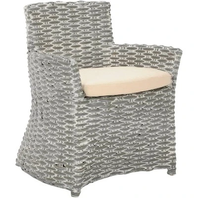 Cabana Rattan Arm Chair - Grey White Wash - Safavieh 4 Cabana Rattan Arm Chair - Grey White Wash - Safavieh - Image 2