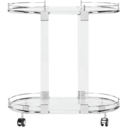 Lennon Acrylic Bar Trolley - Chrome - Safavieh -Safavieh Sales Store GUEST bb869afe 009d 42ef b4d3 6f39f6b2b4c1