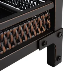 Dinesh Console With Storage Shelf - Black/Dark Walnut - Safavieh -Safavieh Sales Store GUEST bef2d951 b72f 4a1a 80ae fc80d45f4d32