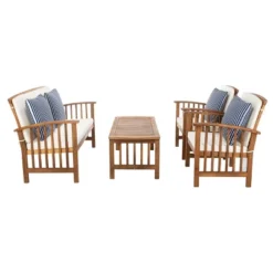 Rocklin 4pc Living Set - Natural/Beige/Navy - Safavieh -Safavieh Sales Store GUEST c0292996 6eca 46cf b4d3 5e6ed837c3f8