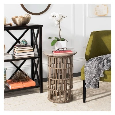 Fane Modern Concrete Round Side Table - Dark Gray - Safavieh 4 Fane Modern Concrete Round Side Table - Dark Gray - Safavieh - Image 2