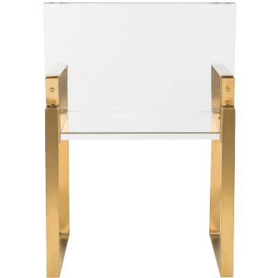 Langston Acrylic Arm Chair - Brass/Clear - Safavieh 6 Langston Acrylic Arm Chair - Brass/Clear - Safavieh - Image 4