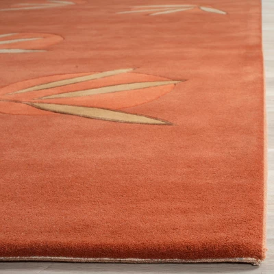 Telford Floral Tufted Rug Orange - Safavieh 3 Telford Floral Tufted Rug Orange - Safavieh