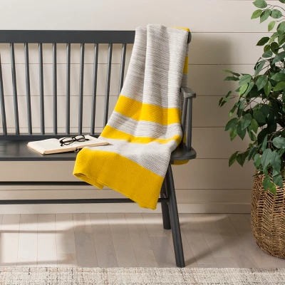 Sun Kissed Knit Throw Blanket - Yellow/Light Grey/Natural - 50" X 60" - Safavieh 3 Sun Kissed Knit Throw Blanket - Yellow/Light Grey/Natural - 50" X 60" - Safavieh