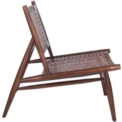 Soleil Leather Woven Accent Chair - Safavieh -Safavieh Sales Store GUEST c8e95ec9 f4bf 48ca 8275 f1e9b9513bdf