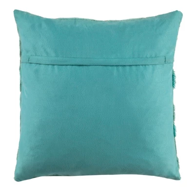 Draper Cowhide Pillow - Teal - 20" X 20" - Safavieh 4 Draper Cowhide Pillow - Teal - 20" X 20" - Safavieh - Image 2