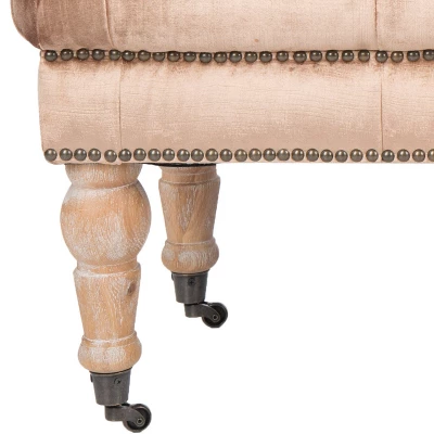 Barney Tufted Bench W/ Brass Nail Heads - Safavieh 8 Barney Tufted Bench W/ Brass Nail Heads - Safavieh - Image 6