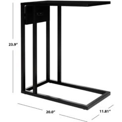 Portland Usb Side Table - Black - Safavieh -Safavieh Sales Store GUEST d6750910 f95e 42b0 9fbc 65905bca0027