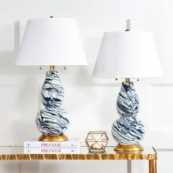 Set Of 2 Color Swirls Glass Table Lamps (Includes LED Light Bulb) Navy/White - Safavieh 8 Set Of 2 Color Swirls Glass Table Lamps (Includes LED Light Bulb) Navy/White - Safavieh -Safavieh Sales Store GUEST d7e533cd e058 4f41 907b 0b35bce09355