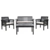 Carson 4pc Outdoor Set - Black/White - Safavieh -Safavieh Sales Store GUEST da2ef81b 71df 46ac a847 c1f0579acbac