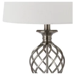 Safavieh Sales Store 29 (Set Of 2) 26.8" Lattice Urn Table Lamp Nickel (Includes CFL Light Bulb) - Safavieh