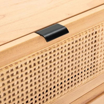 Baisley 2 Drawer Rattan Nightstand - Natural - Safavieh 3 Baisley 2 Drawer Rattan Nightstand - Natural - Safavieh - Image 2