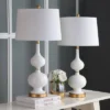 Set Of 2 Myla Table Lamp (Includes LED Light Bulb) White/Gold Leaf - Safavieh 2 Set Of 2 Myla Table Lamp (Includes LED Light Bulb) White/Gold Leaf - Safavieh -Safavieh Sales Store GUEST e00f207a d324 457f 8074 fae570d55292