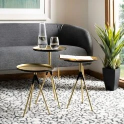 Talon Metal Side Table Set Of 3 - Gold/Black - Safavieh 10 Talon Metal Side Table Set Of 3 - Gold/Black - Safavieh -Safavieh Sales Store GUEST e2752cd0 c437 4f28 9386 50fd9dd4f9a0