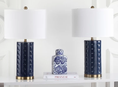 Roxanne Table Lamp (Set Of 2) - Navy - Safavieh 3 Roxanne Table Lamp (Set Of 2) - Navy - Safavieh