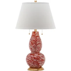 Color Swirls Glass Table Lamp (Set Of 2) - Orange/White - Safavieh -Safavieh Sales Store GUEST e44f8c7f 3a7d 45c5 824c 90a950ac6083