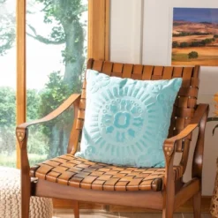 Shayla Pillow - Teal - 18" X 18" - Safavieh -Safavieh Sales Store GUEST eba81ff6 4b12 417e 9820 959298a7868e