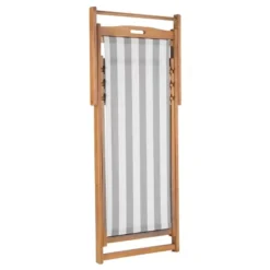 Loren Foldable Sling Chair - Natural/Gray/White - Safavieh -Safavieh Sales Store GUEST edb0bd72 5fe4 4f41 a7f0 10f6f9681daa