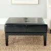 Fulton Small Square Cocktail Ottoman - Black - Safavieh -Safavieh Sales Store GUEST ee4013f7 08dc 411a 8f9e 08b8e467c4e0