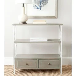 Chandra Console Table With Storage Drawers- Ash Grey - Safavieh