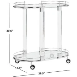 Lennon Acrylic Bar Trolley - Chrome - Safavieh -Safavieh Sales Store GUEST f3f348a5 7778 4bc8 aff7 6c783bfe17b2