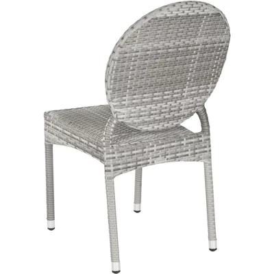 Valdez Indoor Outdoor French Bistro Stacking Side Chair (Set Of 2) - Grey - Safavieh 6 Valdez Indoor Outdoor French Bistro Stacking Side Chair (Set Of 2) - Grey - Safavieh - Image 4