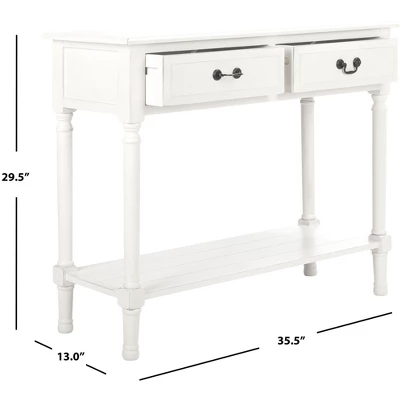 Primrose 2 Drawer Console Table - Distressed White - Safavieh 8 Primrose 2 Drawer Console Table - Distressed White - Safavieh - Image 6