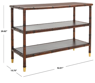 Tudor 2 Shelf Console Table - Dark Brown/Gold - Safavieh 8 Tudor 2 Shelf Console Table - Dark Brown/Gold - Safavieh - Image 6