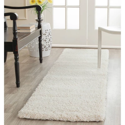 Ivory Solid Shag/Flokati Loomed Runner - (2'x6') - Safavieh 4 Ivory Solid Shag/Flokati Loomed Runner - (2'x6') - Safavieh - Image 2