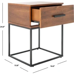 Marquise 1 Drawer Nighstand - Brown - Safavieh -Safavieh Sales Store GUEST ffa291e2 3d8e 46c4 9e57 8bd6524c7c44