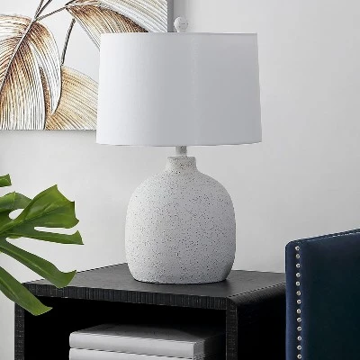 Veleri Table Lamp - White Speckle - Safavieh 3 Veleri Table Lamp - White Speckle - Safavieh